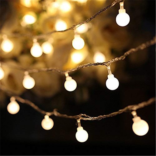 RaThun Globe String Lights 49 Feet 100 led,8 Modes Fairy Lights Plug in,Indoor Lights for Bedroom,Classroom,Outdoor Lights for Patio,Garden,Party,Wedding-Warm White