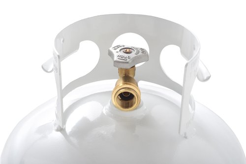 Flame King YSN401 Steel Propane Tank Cylinder With Overflow Protection Device Valve, 40 Lb, White