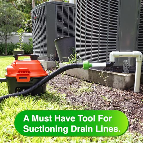 EZVAC AC Drain Line Cleaner and Vacuum Adapter for HVAC Condensate Clogs