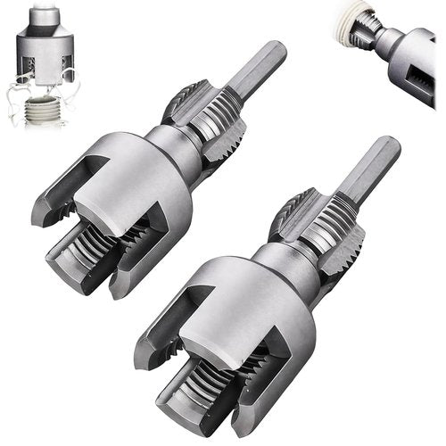 Integrated Internal & External Threader, 2-Piece Dual-Function Pipe Threading Kit for 1/2'' 3/4'' 1'' PVC&Plastic Pipes, Electric Drill Compatible for Home Repairs（Not compatible with 40 PVC）