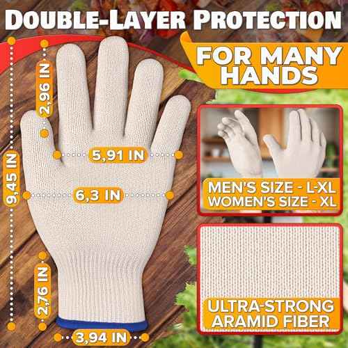 Heat Resistant Gloves for Cooking & Grilling ? Aramid Oven Mitts Gloves with Fingers, Short-Term Hand Protection up to 932¡ÆF and Secure Grip for Baking, Fryer, and BBQ