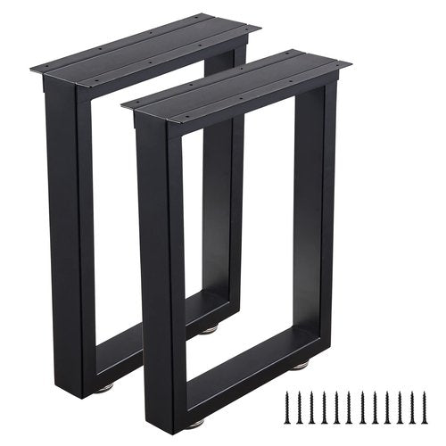 ALLCOS Bench Legs 16 Inch Metal Coffee Table Legs Heavy Duty Furniture Desk Chair Legs, Set of 2, Black