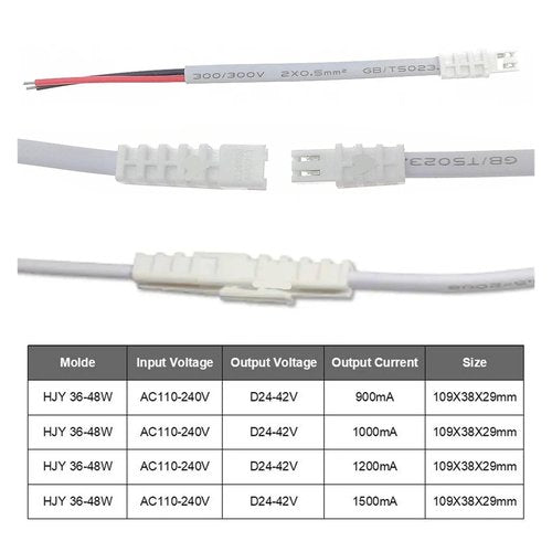 110V 220V 36W 40W 45W 48W LED Driver DC24-42V 900mA 1000mA 1200mA 1500mA Flicker Free Power Supply External Lighting Transformer(DC24-42V-1500mA,X1PCS_36-48W)