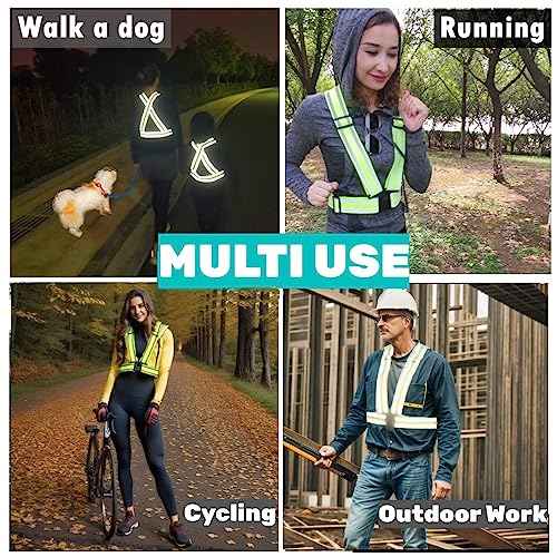 High Visibility Reflective Safety Vest | Lightweight,Adjustable & Elastic | Hi Vis Running Gear for Jogging,Walking,Cycling,Construction Workers,Motorcycle,Men,Women (1, YELLOW)