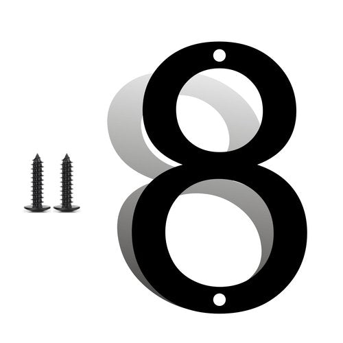 5 InchStainless Steel House Numbers, Metal Address Numbers and Letters, Black Door Mailbox Number, House Address Letter and Number for Office Home Farm Outside (Alloy number 8)