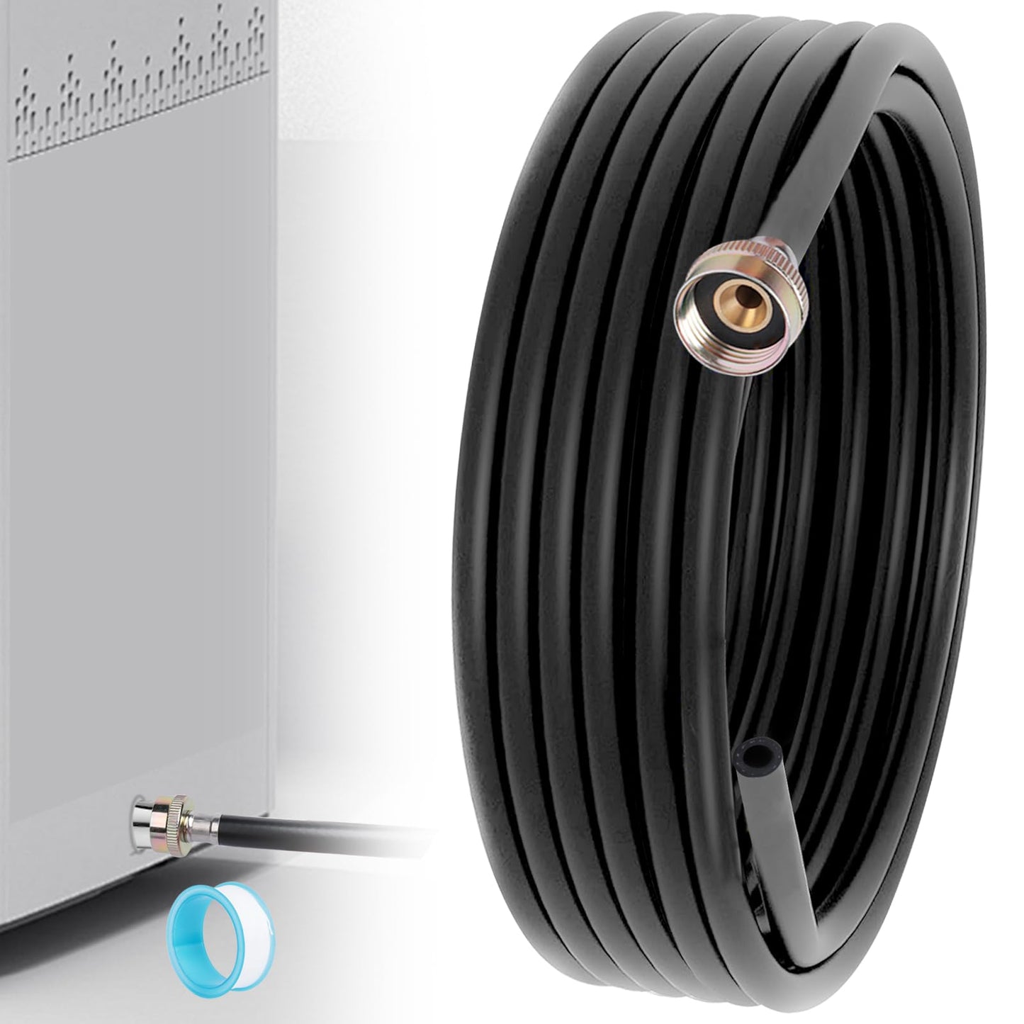 2 M/6.6 FT Dehumidifier Drain Hose 3/4 Inch FHT Connection Brass Thickened Drain Hose, Heavy Duty and Flexible Drainage Hose fits for Most of Dehumidifiers
