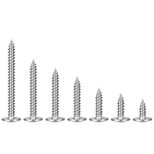 BNUOK #8 x 1 Inch Wood Screws Phillips Modified Truss Head Stainelss Steel 410 Self Tapping Metal Screws,Silver(1Ib,170Pcs)