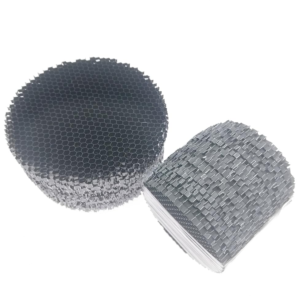 5PCS Black Aluminum Honeycomb Light Covers - 95% Transmittance Anti-Glare Mesh Shade for LED Lighting Applications(85mm)