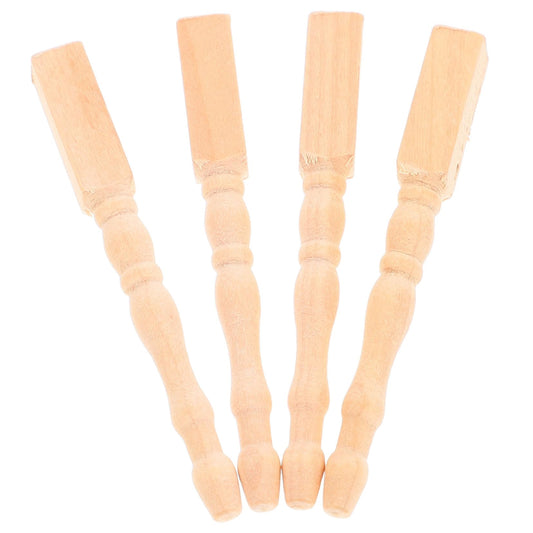 KONTONTY 4Pcs Scale Wooden Table Feet for Dollhouse Accessories Durable and Easy to Install Mini Furniture Replacement Legs for Various Styles