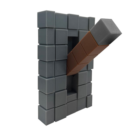 Game Room Light Switch Cover, 1 Toggles Blocks Light Switch Cover, My World Room Decor, More Sturdy, 1 Gangs Standard Size for Fans Kids Bedroom Decoration, Grey stick level