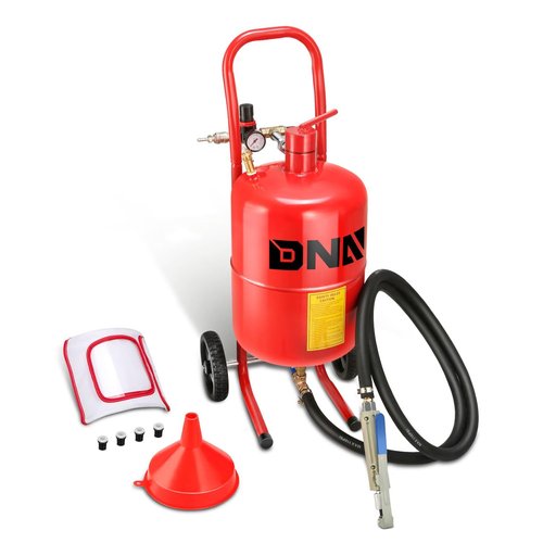 DNA MOTORING 5Gallon Sandblaster Air Sand Blaster Kit, Pot Sandblaster, 125 PSI High Pressure Sand Blasting Machine for Special Surface Treatment, Stain Removal Paint, w/4 Ceramic Nozzles, TOOLS-00655