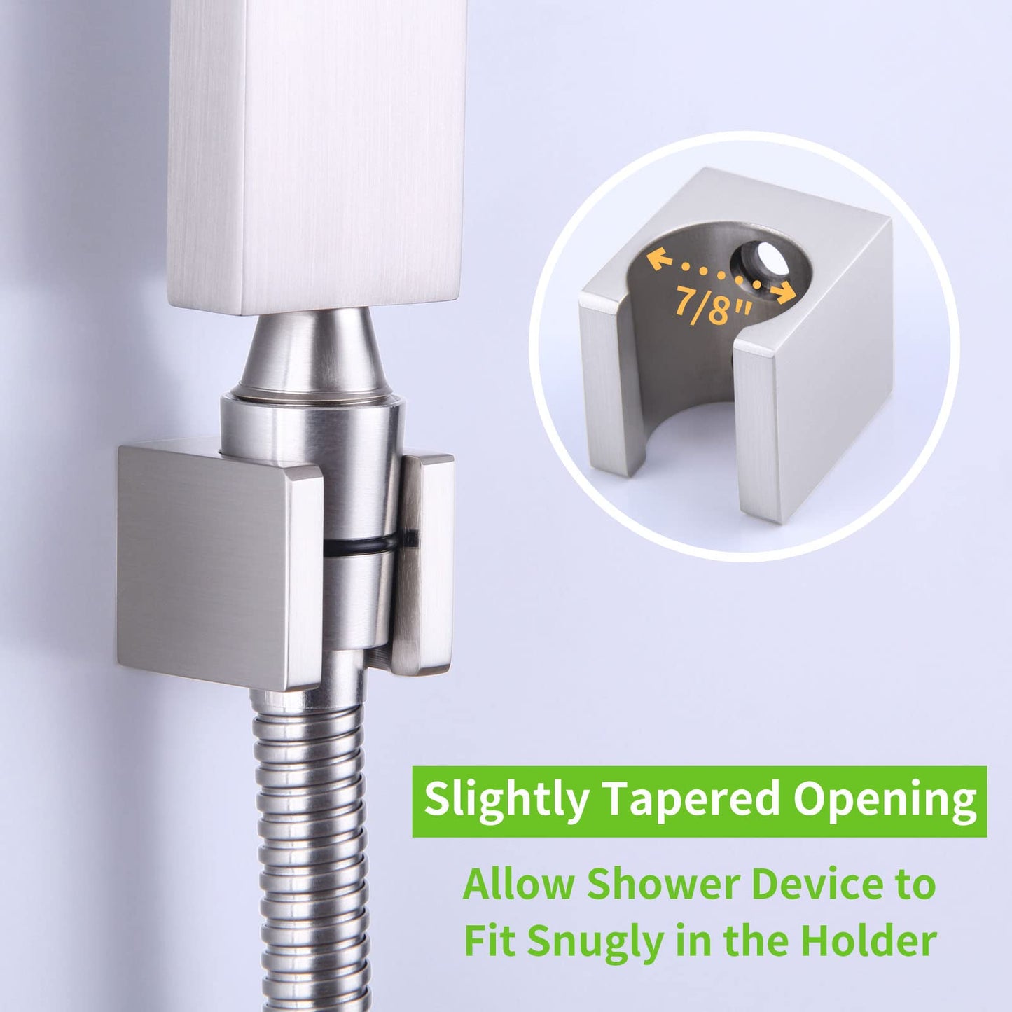 Angle Simple Shower Head Holder, Brass Shower Wand Bracket, Handheld Sprayer Holder Wall Mount, Brushed Nickel