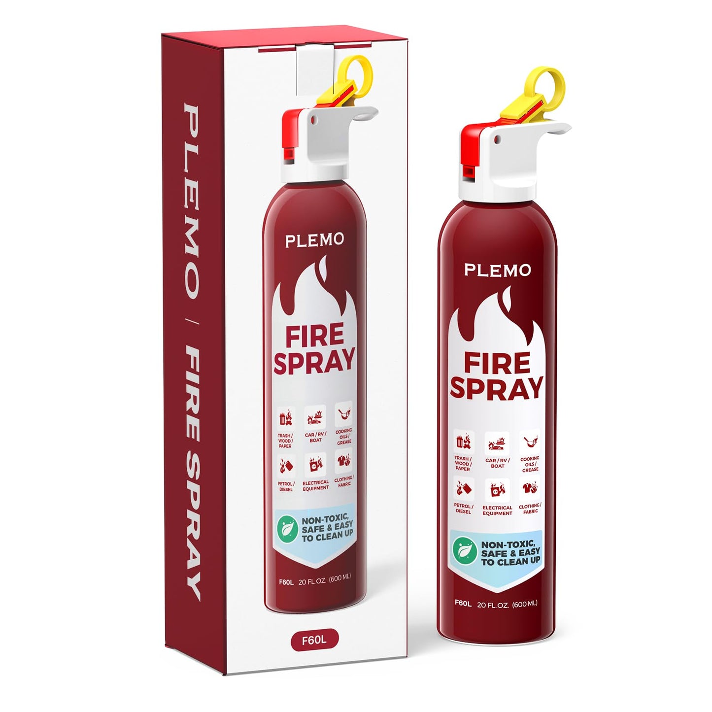 PLEMO Fire Extinguisher for Home, All-in-1 Fire Extinguisher for Car, Kitchen, RV, Garage, Truck, and Camping, Fire Spray Cold-Resistant, F60L, 1-Pack