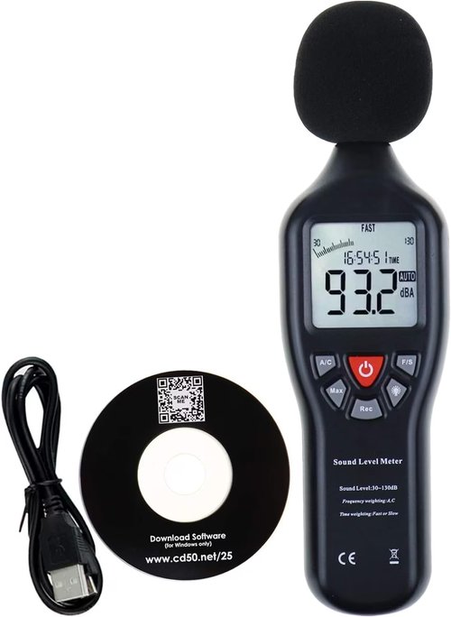 Decibel Meter Sound Level Meter Recorder Digital dB Meter Professional Noise Meter Detector Monitor 30dB to 130dB Portable SPL Meter with Data Logging for Home, Office, Outside