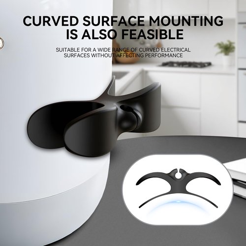 6 Pack Adhesive Cord Organizers for Kitchen Appliances - Stick-On Holder & Winder for Mixers, Blenders, Air Fryers, Toasters (2 Black/White/Gray)