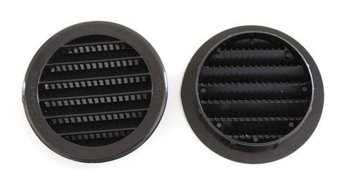 3" Round Plastic Louver Soffit Air Vent Reptile Screen Grille Cover (4, Black)