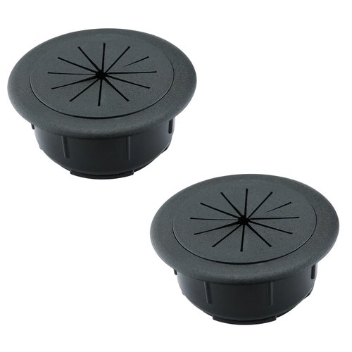 AACGIN [2 Pack] Desk Grommet 2 Inch Flexible Hole Cover for Cables Equipment Wiring Management Cord for Home & Office Table Cables - Black