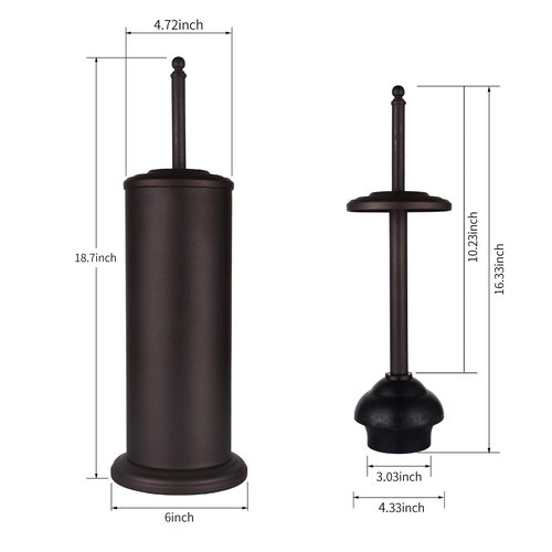 DOWRY Anti-Hand Off Bronze Toilet Plunger with Holder for Bathroom,Powerful Efficient Force Suction Cup,Heavy Duty, Deep Cleaning