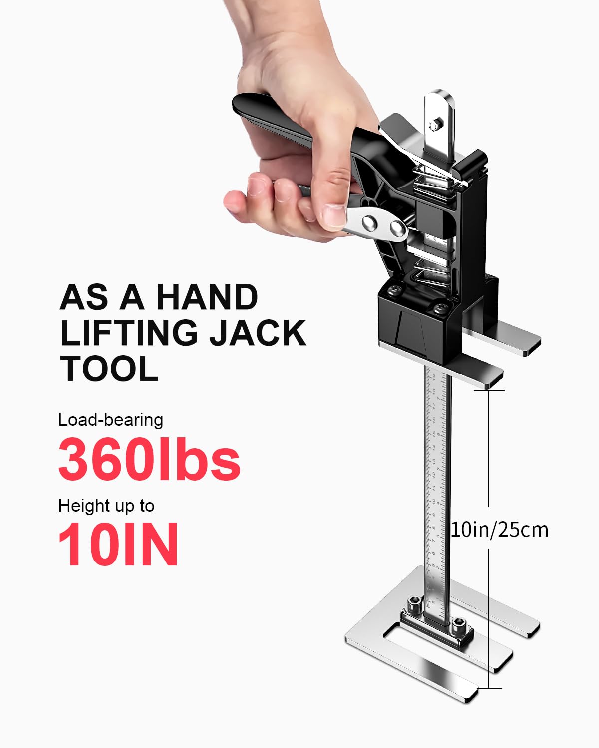 Kolvoii Cabinet Jacks for Installing Cabinets 2 Pack, Hand Lifting Jack Tool Multi-Function 0 to 23.4 Inches Drywall Lift Height Adjustment Third Hand Support System