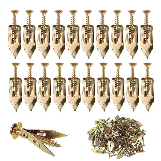 Upgraded Self-Drilling Anchors Screws, 2024 New Premium Drywall Anchors and Screws Kit, Easy Application No Drill or Holes in Wall