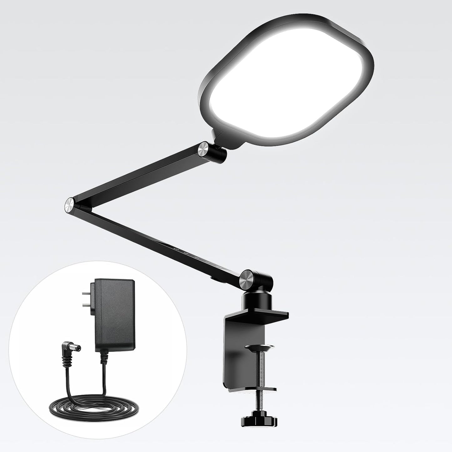 Video Conference Lighting for Zoom Meeting, Desk Lamps for Home Office, 30 Light Modes Desk Light, Ring Light for Desk with Flexible Stand & Memory Function for Zoom Lighting, Video Streaming, Drawing