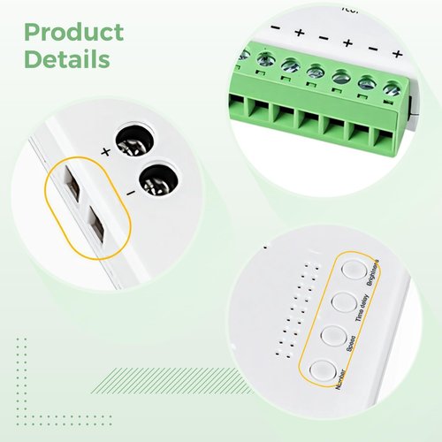Stair Light Controller (16 Channel), LED Motion Sensor with Components, Automatic Stairway LED Controller with Adjustable Brightness and Speed, Safe DC12V-24V Input