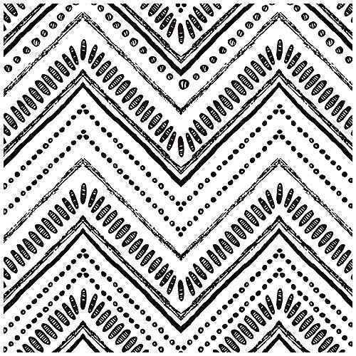 HAOKHOME Black and White Wallpaper Boho Geometric Self Adhesive Textured Wall Paper Modern for Bathroom Decor e 17.7in x 9.8ft