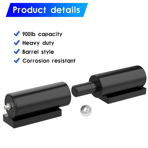 Heavy Duty Gate Hinges 7 Inches- 2 Pack Weld On Install Black Iron Barrel Hinge 900lbs Capacity for Swing Door Trailer Ramp Metal Driveway Gate Drive Gate