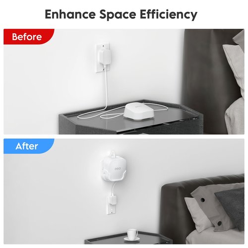 XLTTYWL eero 7 Wall Mount Kit, erro 7 Mount Bracket Optimize Space&Cable Management Accessories eero WiFi 7 Compatible with eeros 7 Extender Dual-Band Mesh Wi-Fi 7 Router (White, 1 Pack)