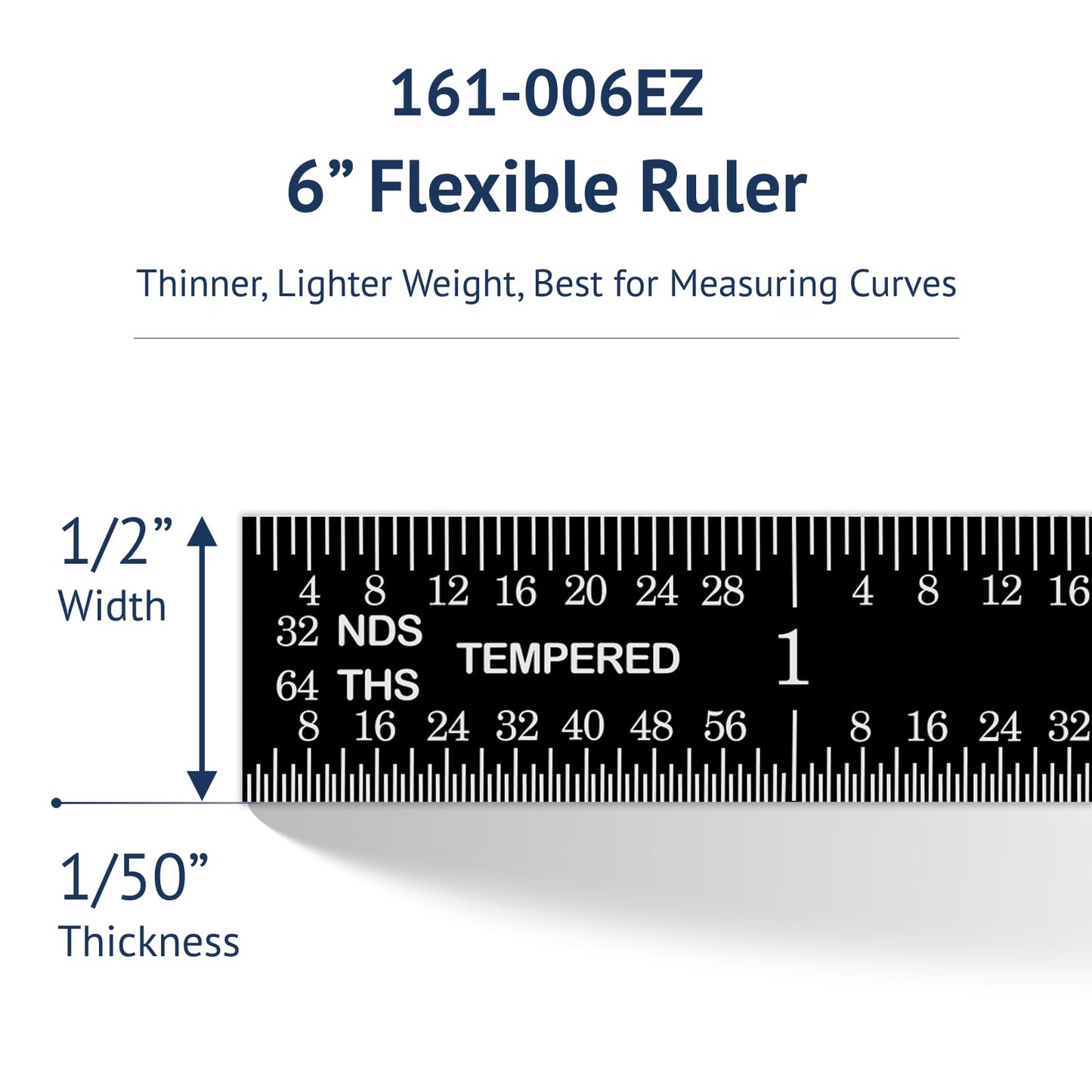 PEC Tools Stainless Steel Ruler Set (6"+12"), High-Contrast Machinist Ruler with Markings 1/32", 1/64", 1/50" and 1/100", Made in USA