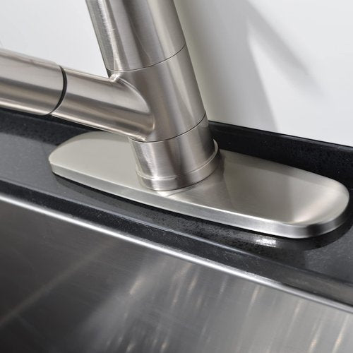 Ufaucet Stainless Steel Kitchen Faucet Brushed Nickel,Small Single Handle Pull Out Kitchen Sink Faucet with Sprayer,Single Hole Low Kitchen Faucets Grifo De Cocina