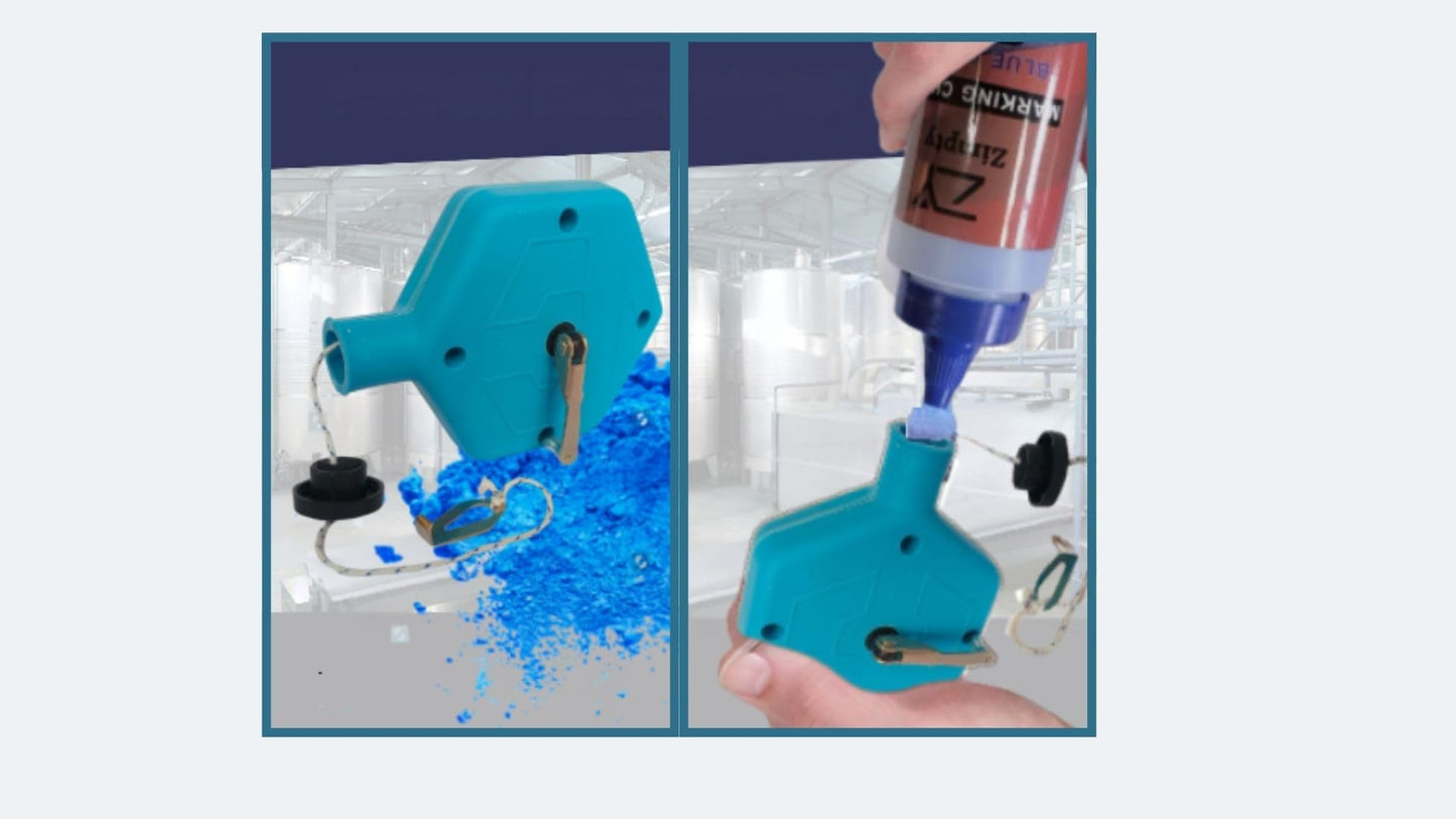 Zimpty ZY502 2-Pack 100-Foot Chalk Line Reel, 1.5mm String (Blue)