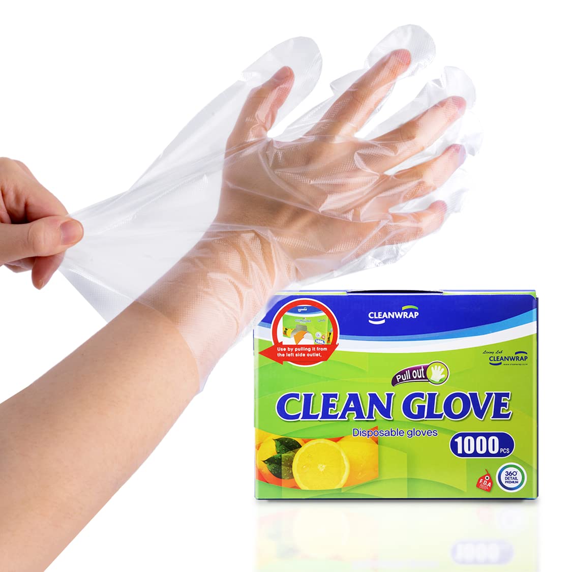 CLEANWRAP Disposable Gloves - LDPE, BPA FREE (1,000 Piece) - Mothers Day Gifts for Mom I Food Service & Clean Plastic Gloves Disposable, Korean, Clean Vinyl Glove