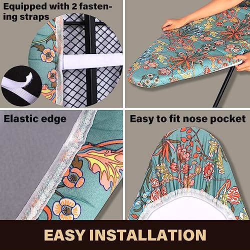 Ca iu s Ironing Board Cover and Pad 15x54 in Red – Elastic Edge, Easy Fit