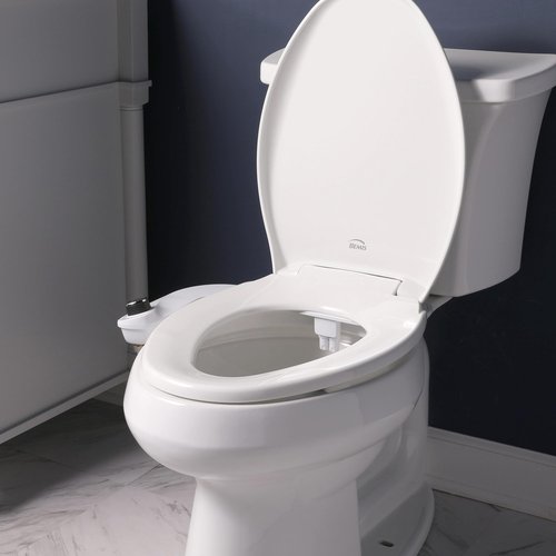 Bio Bidet SlimEdge Bidet Attachment for Toilet, Non Electric, Self Cleaning Dual Nozzles for Front and Rear Cold Water Wash, Adjustable Water Pressure, Ultra Thin Design, White