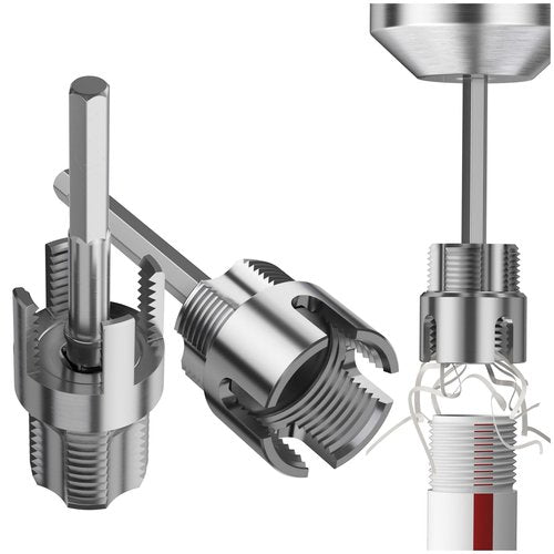 HJKLIUT Integrated Internal & External Pipe Threading Tool, PVC Pipe Threader Tool, Dual-Function Pipe Thread Cutting Kit for 1/2" & 3/4" (1/2''+3/4'')