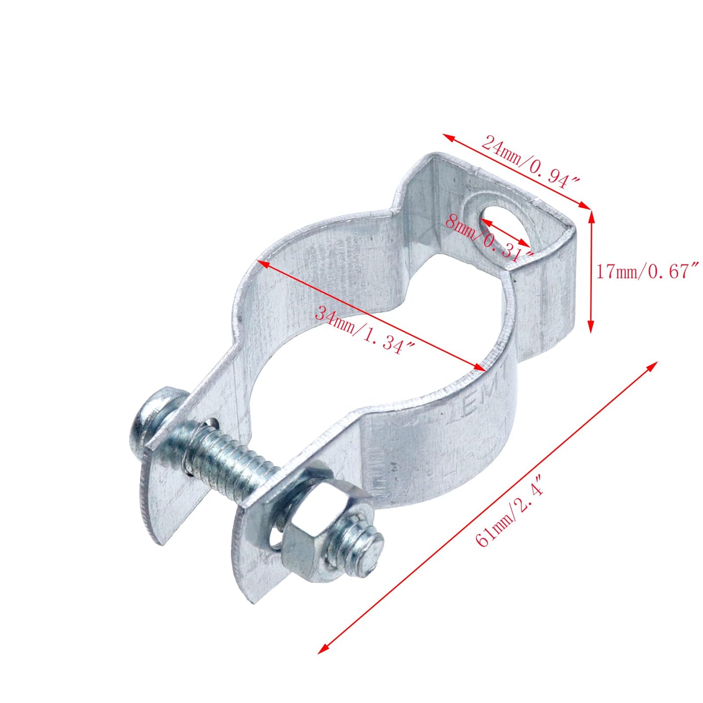 Mewutal 10pcs Conduit Hangers with Bolt 1" Conduit Clamps Conduit Clips Zinc Plated Steel Conduit Brackets for Rigid and EMT Conduit Mounting