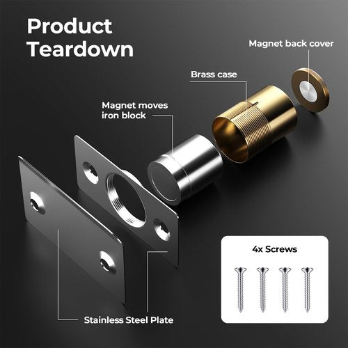 Tonitrui Silent Ball Catch, Adjustable Strong Magnet Door Catch，Using Noise Free, Replacing Door Ball Catch, with Identical Installation Dimension(2 Pack, Silver)