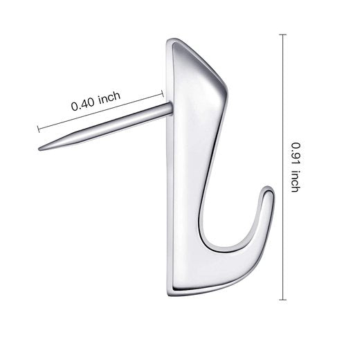 30 Pieces 20 Lbs Pin Hooks Push Pin Hangers Metal Picture Hanging Nails for Home Office Wooden or Fabric Wall (Silver)