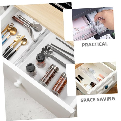 HOMSFOU 4pcs Expandable Drawer Dividers Retractable Drawer Partition for Organizing Clothing Underwear Socks Sturdy Plastic for Home Dorm