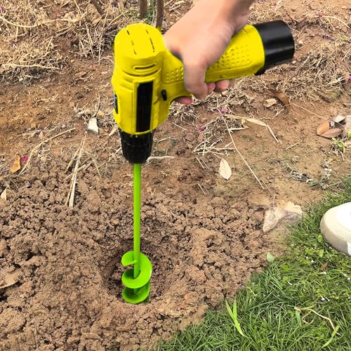 Auger Drill Bit for Planting 1.6"x16.5" Garden Spiral Drill Bit,Heavy-Duty Bulb Auger, Post Hole Digger for 3/8¡± Hex Driver Drill Solid Shaft