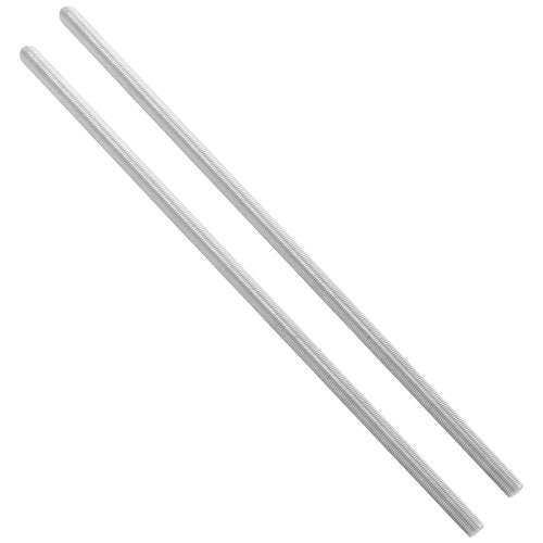 Murtenze 2Pcs M5 x 250mm Fully Threaded Rod, 304 Stainless Steel Long Threaded Screw Right Hand Threads (Silver)