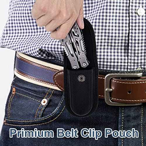 Self Locking Multitool Plier, 15 in 1 Handmade Multi Tool Plier with Nylon Sheath, Spring Inside Multi-tool, Birthday Christmas Father's Day Gift for Men Women Him Her Husband Boyfriend