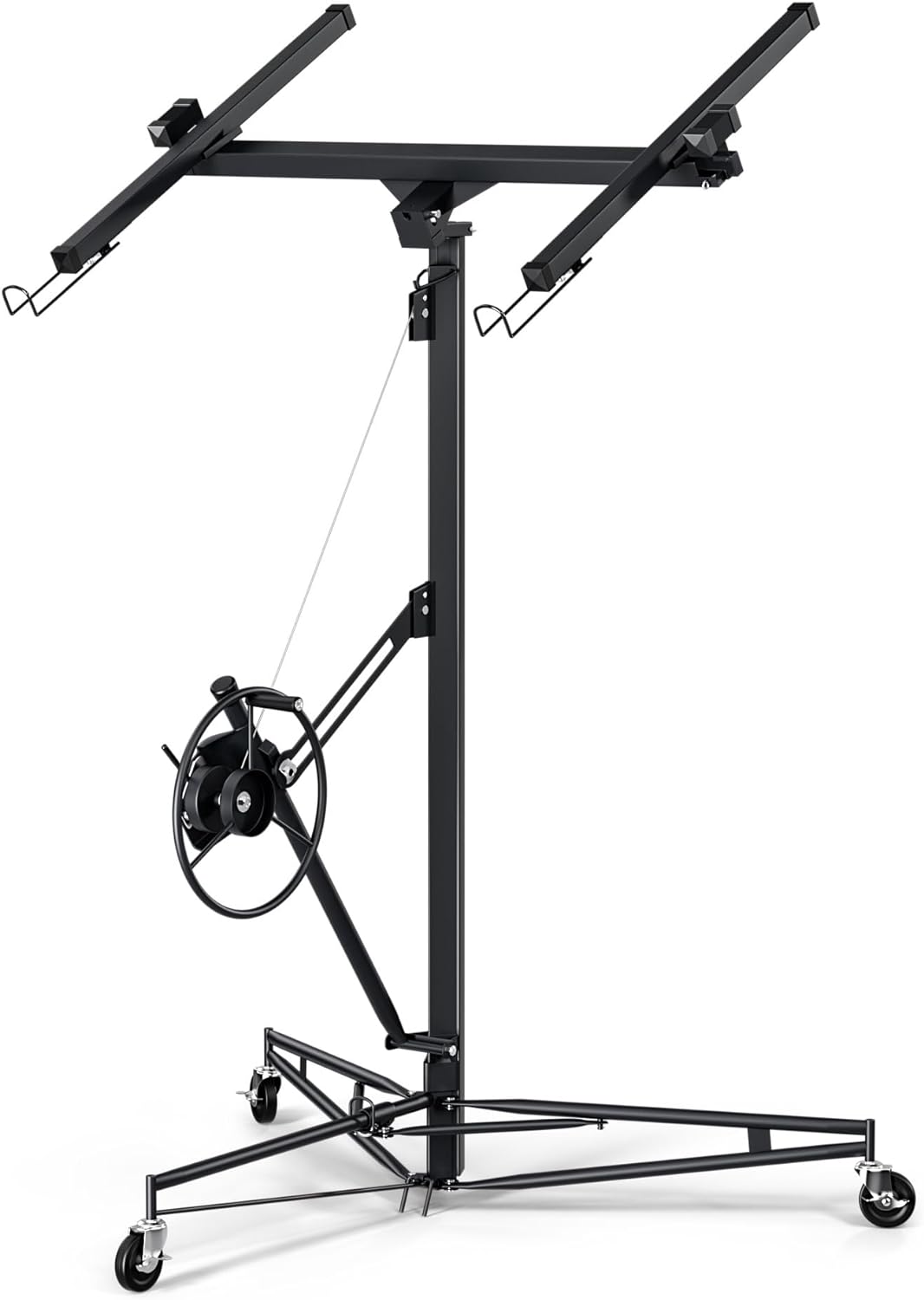 11 Ft Drywall Lift,Drywall Rolling Lifter Panel,150LBS Heavy Duty Sheetrock Lift Drywall Lift,Drywall Lift Panel Hoist Jack with 360° Adjustable Telescopic Arm & 3 Lockable Wheels