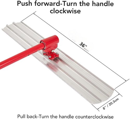 Bull Float Magnesium Concrete Float,36 x 8" Round End Tool, with Adjustable Bracket, Easy to Use with 4 Float Handle Bracket, Aluminum Magnesium Alloy Concrete Float