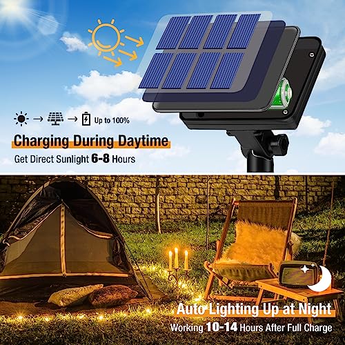 BTFarm 4 Pack Outdoor Solar String Lights 132FT Warm White 320LED Fairy Lights