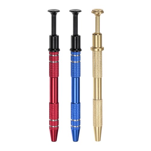 Generic 3pcs 4-Claw Pick Up Tool Piercing Ball Grabber Stainless Steel Jeweler's Pick Up Tool 4 Prongs Grabber for IC Chip Electronic Components Parts, Blue/Gold/Red