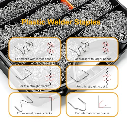 Weideer 3028PCS Plastic Welding Kit with Stainless Steel Staples & Rods for Car Repair