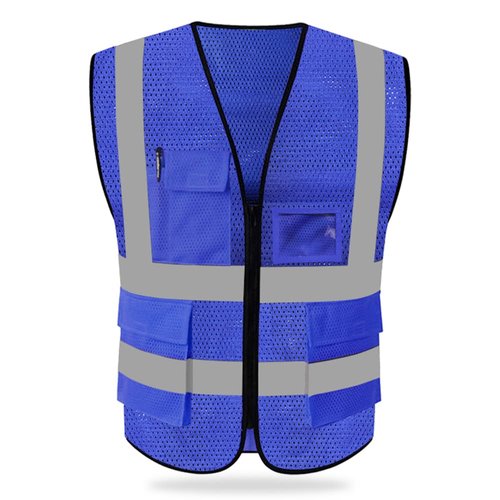 HYCOPROT High Visibility Mesh Safety Reflective Vest with Pockets and Zipper, Meets ANSI/ISEA Standards