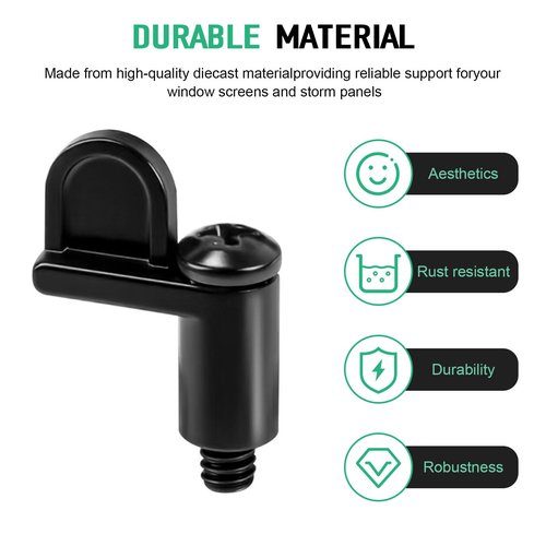 7/16 Inch Screen Door Clips, 12 Pack Window Screen Clip for Storm Panels, Storm Door Glass Retainer Clips, Window Screen Fasteners, Metal Security Hardware Screen Clips to Hold The Screen in Window
